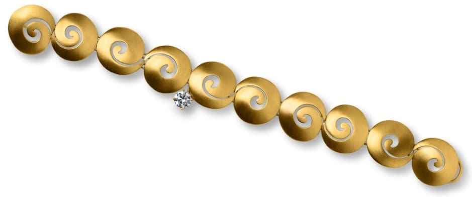 Samadhi/Transitions Collection ~18 Kt Brushed Gold Bracelet with Removable Diamond Adornment