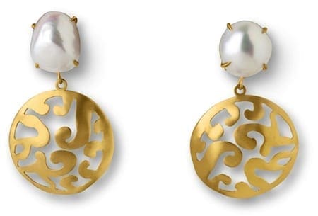 Samadhi/Transitions Collection ~ 18 Kt Gold & Baroque Pearl Earrings with Removable 18 Kt Gold Adornments